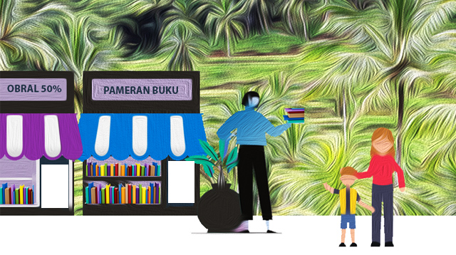 Ilustrasi pameran buku.