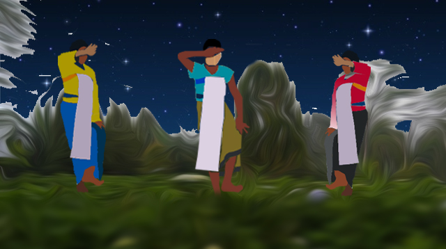 Ilustrasi aktivitas 'menari malam'