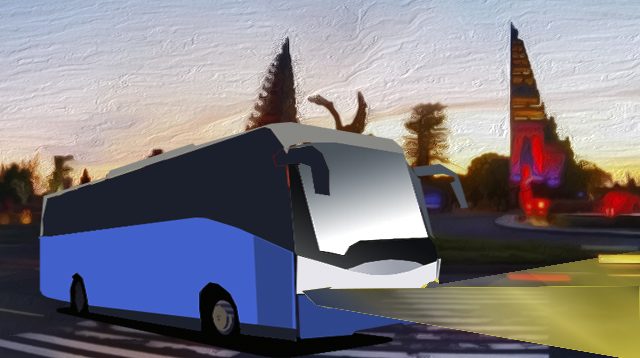 Ilustrasi bus wisata di Bali