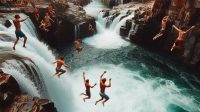 Cliff jumping