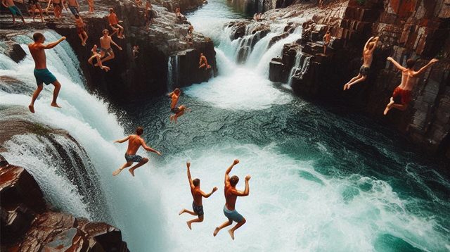 Cliff jumping