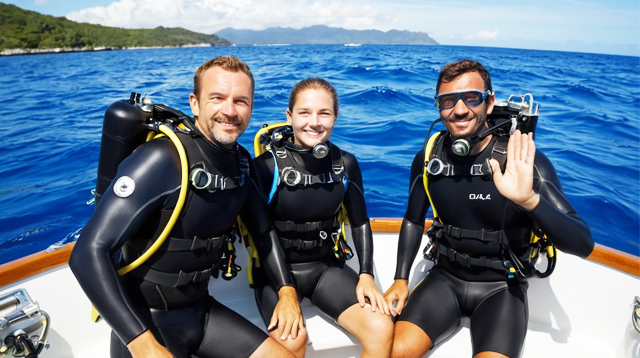 Instruktur diving dan tamu