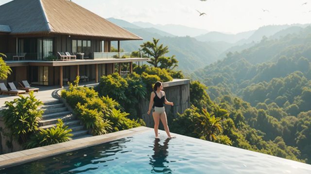 villa di tepi jurang