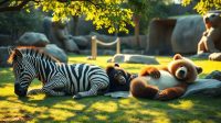Zoo zebra Hewan-hewan tidur siang